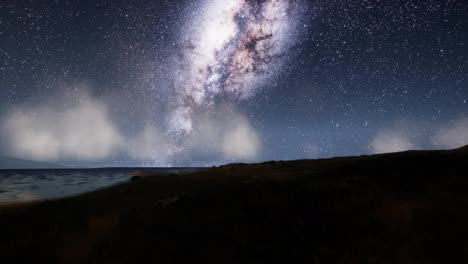 Galaxia-Vía-Láctea-Sobre-Isla-Tropical